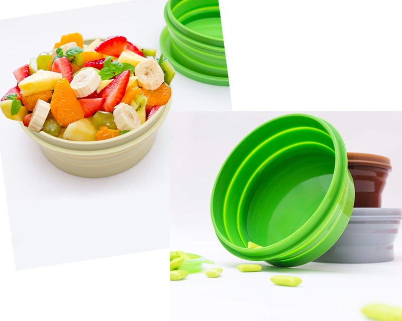 IYYI Silicone Collapsible Bowl with Lid 800ML Folding Travel Bowl for Camping, Hiking, Heat Resistant ME.FAM Expandable Bowl (Gray) - Image 4
